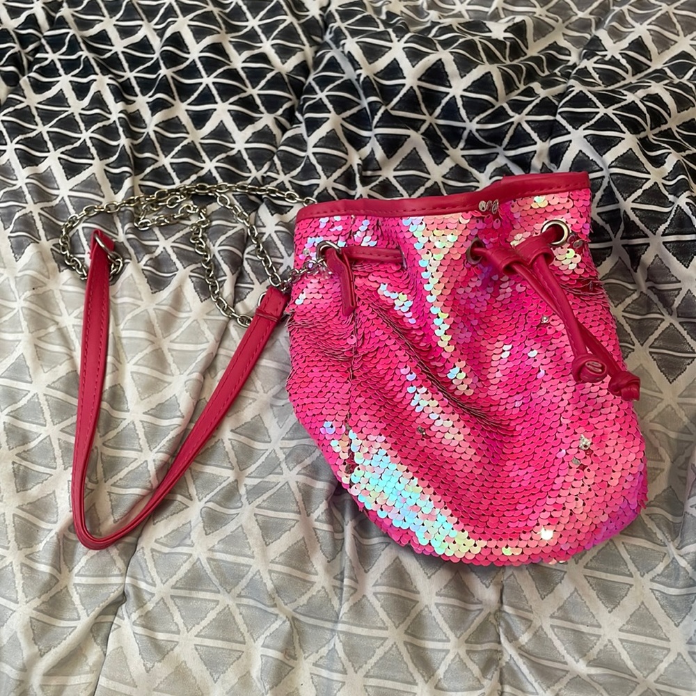 Pink sequins purse